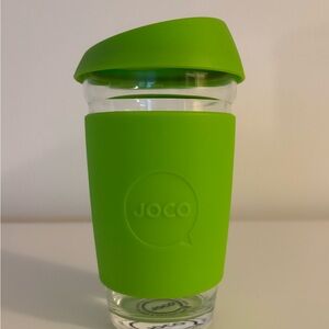 JOCO 16oz Glass Coffee Cup | Green Haze | Plastic-Free Reusable